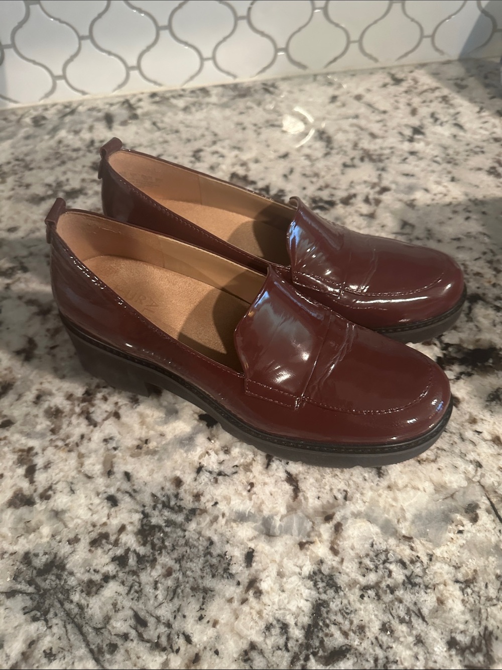 Naturalizer Patent Leather Loafers in Burgundy